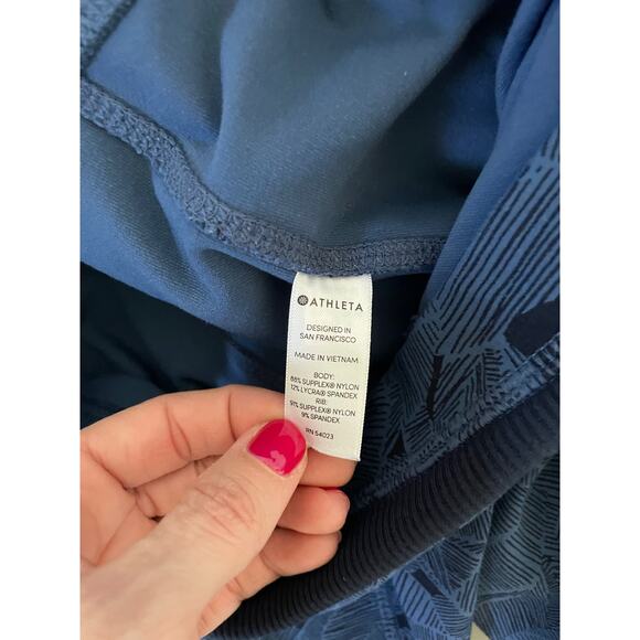 Athleta Full Length Tropical Side Pocket Leggings Blue Size XS - Picture 11 of 11